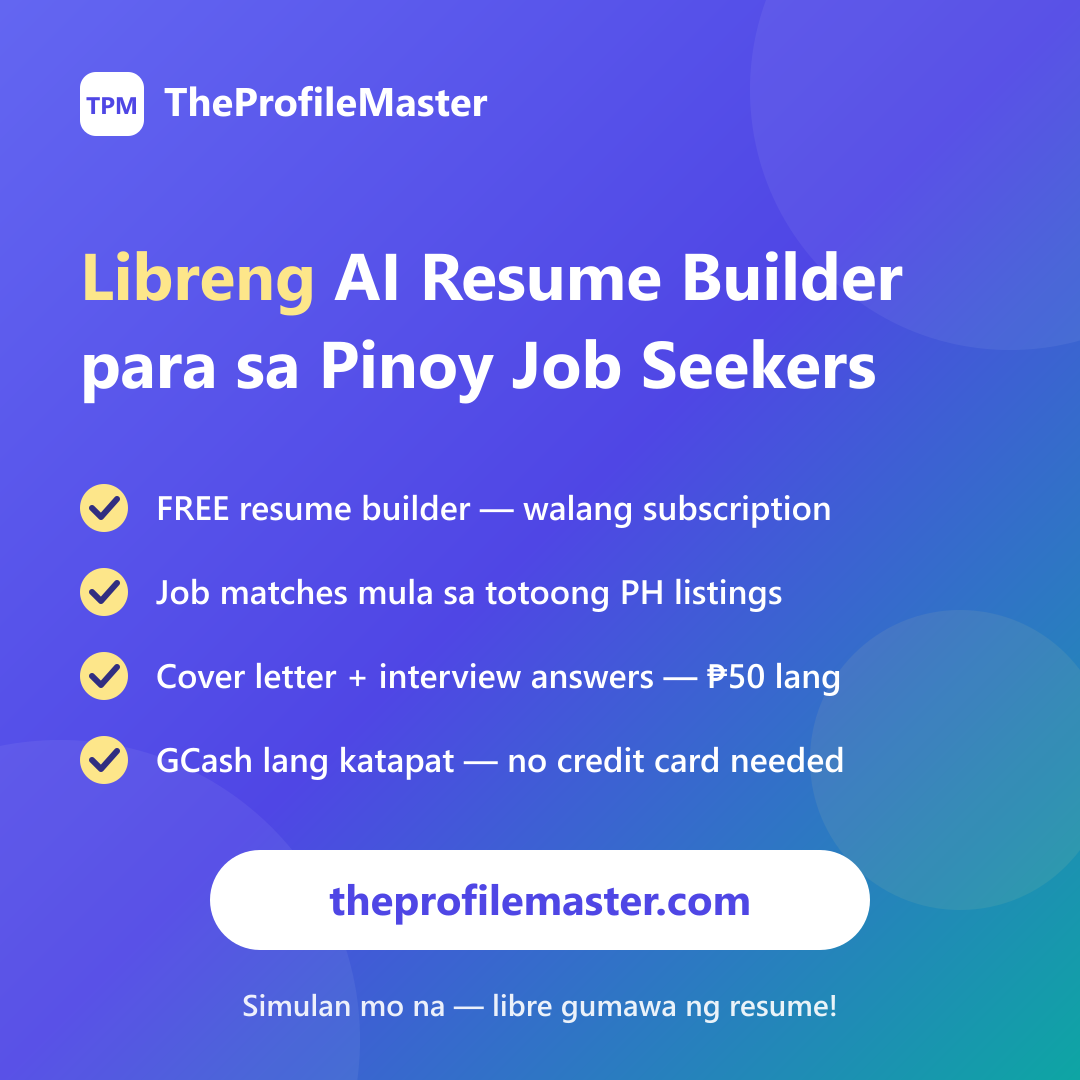 Libreng AI Resume Builder Para sa Pinoy Job Seekers